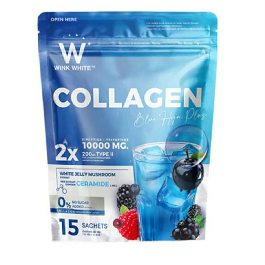 Wink White Collagen Blue Hya Plus (12gx15pct) 180g