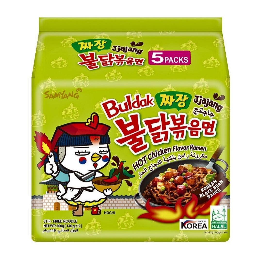 Samyang Hot Chicken Jjajang Flavor (140g X 5 Pack)