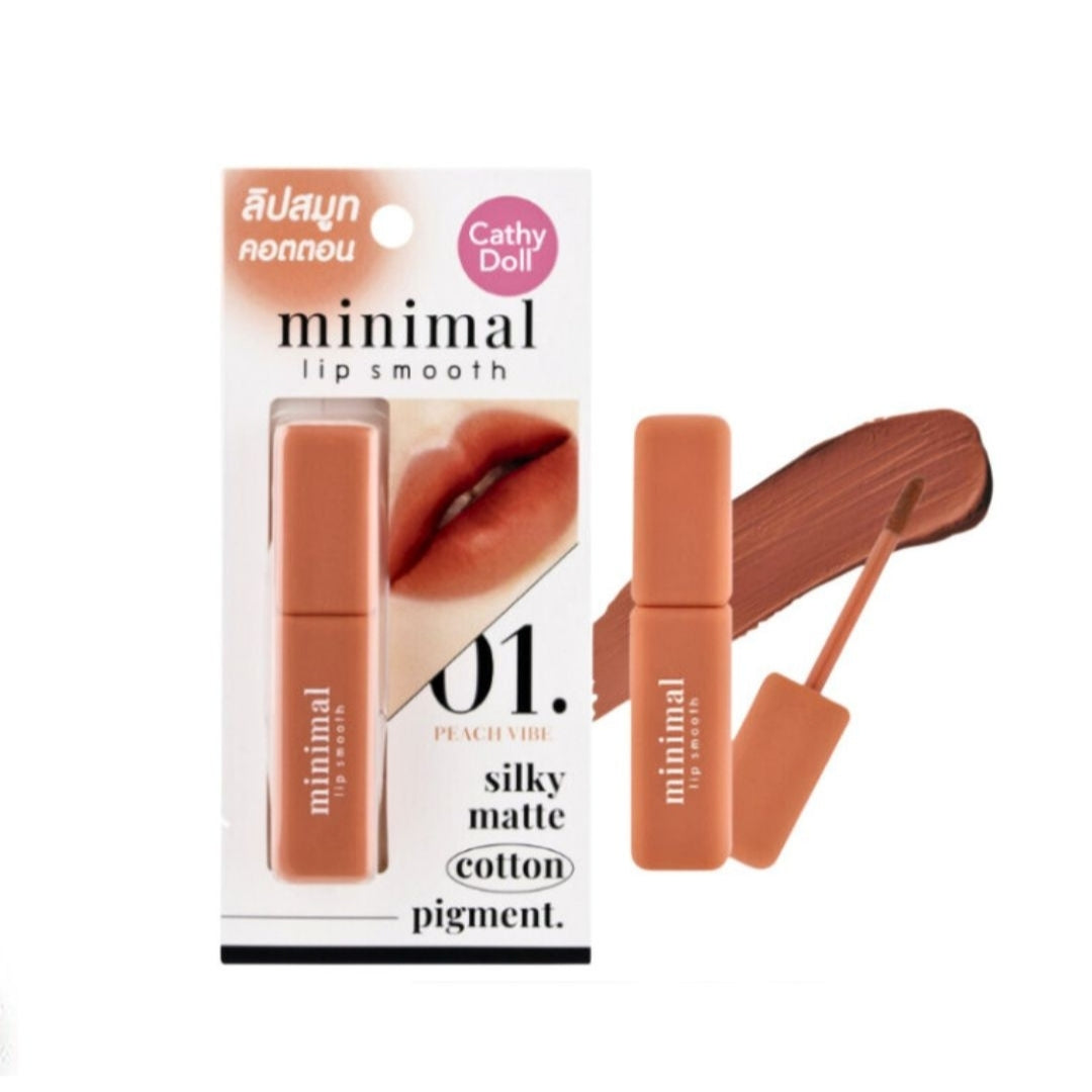 Cathy Doll Minimal Lip Smooth Silky Matte Peach Vibe (01) 2.7g