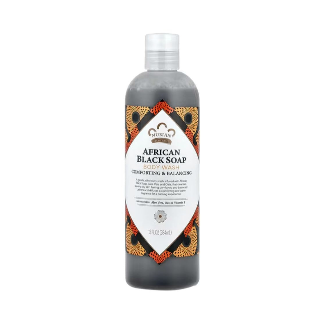 Nubian Heritage, African Black Soap, Body Wash Comforting & Balancing 384ml