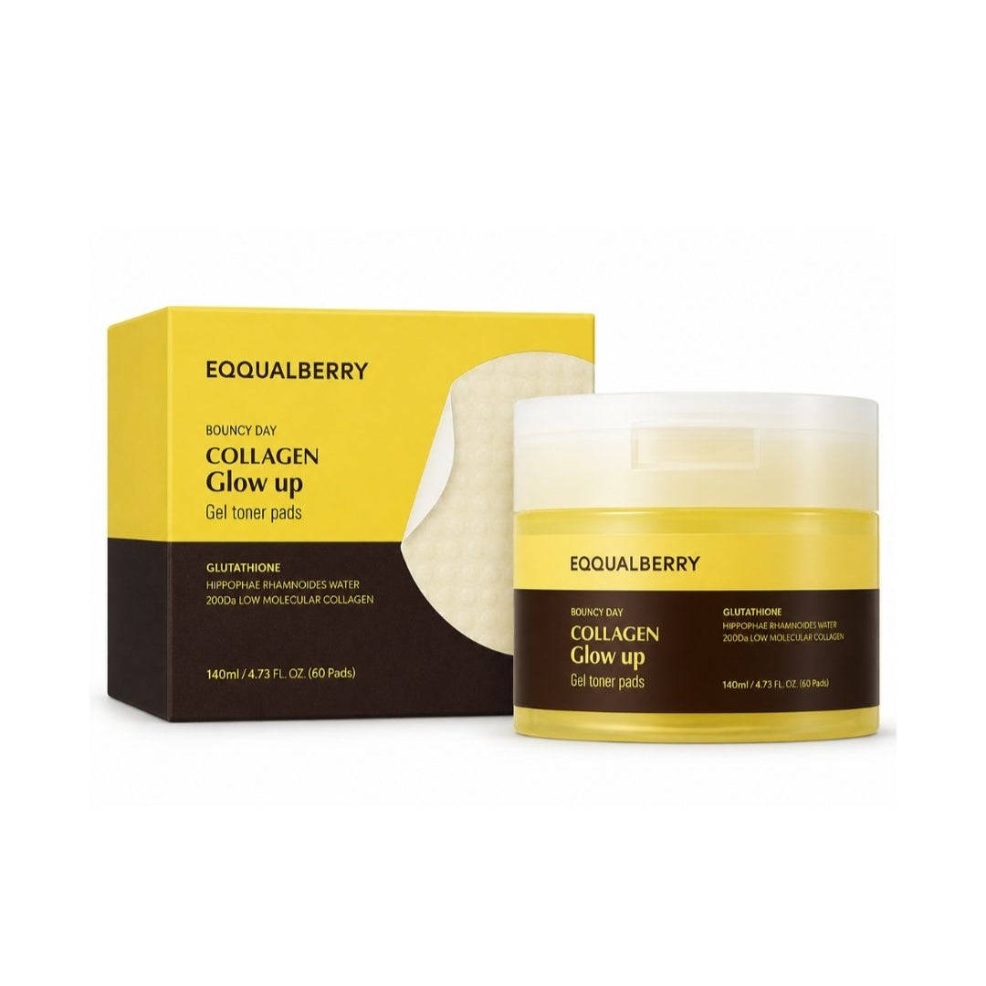 Eqqualberry Collagen Glow Up Gel Toner Pads (60pads) 140ml