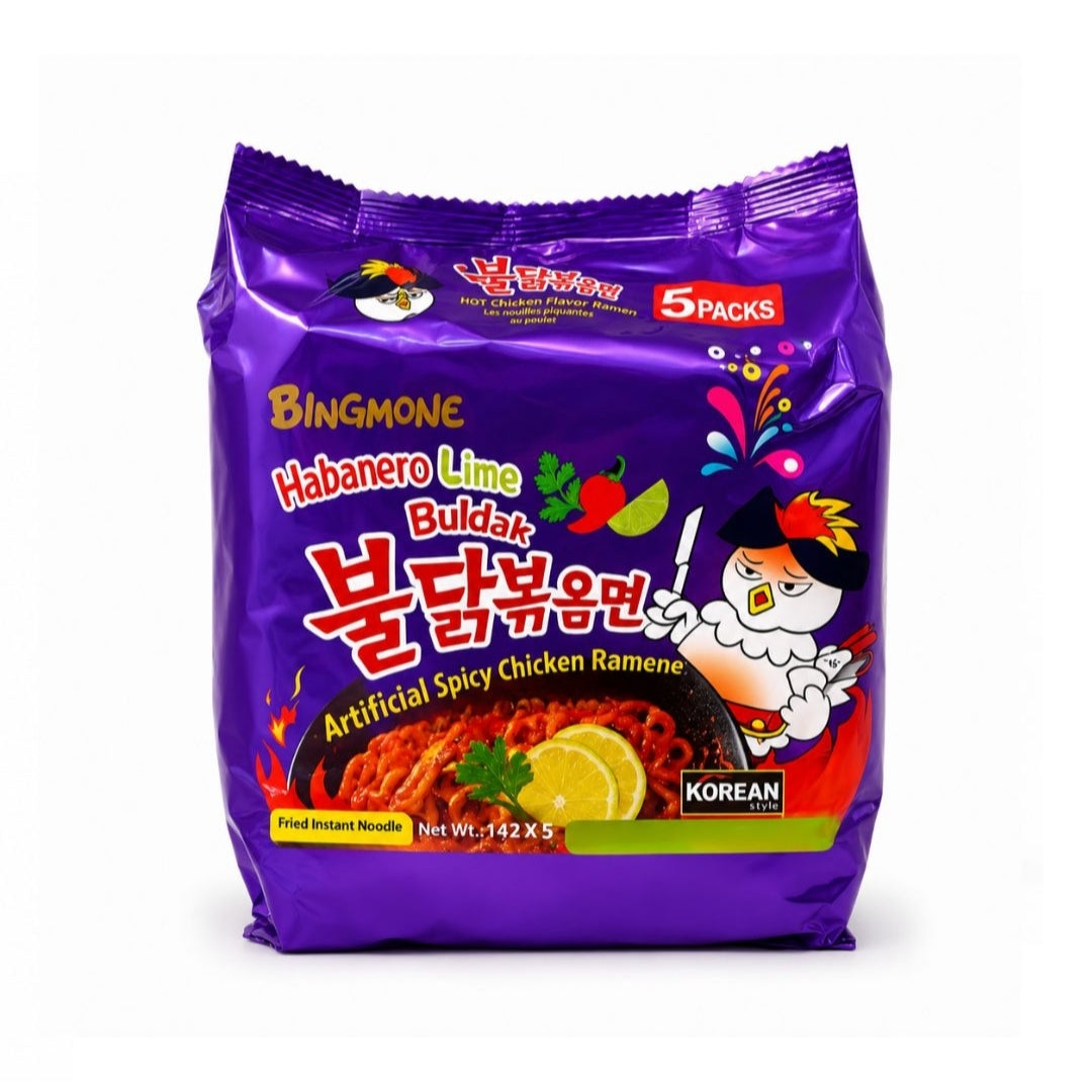 Bingmone Bulduk Habanero Lime Spicy Chicken Ramene (5 X 142g)