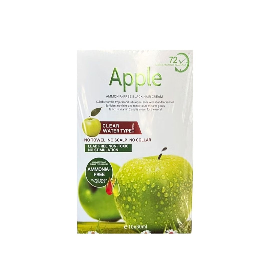Apple Ammonia Free Black Hair Color Cream (30ml X 10bags)
