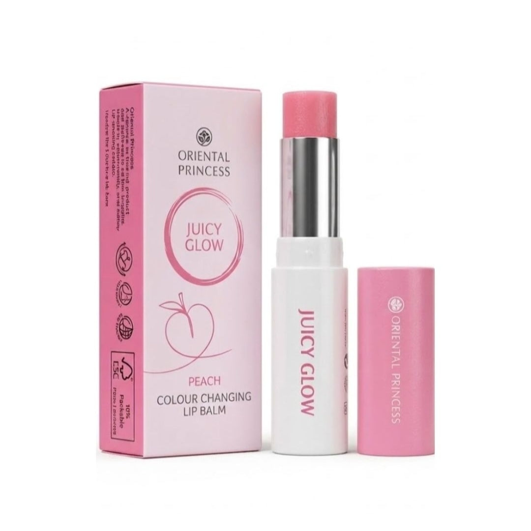 Oriental Princess Juicy Glow Colour Changing Lip Balm Peach 3g