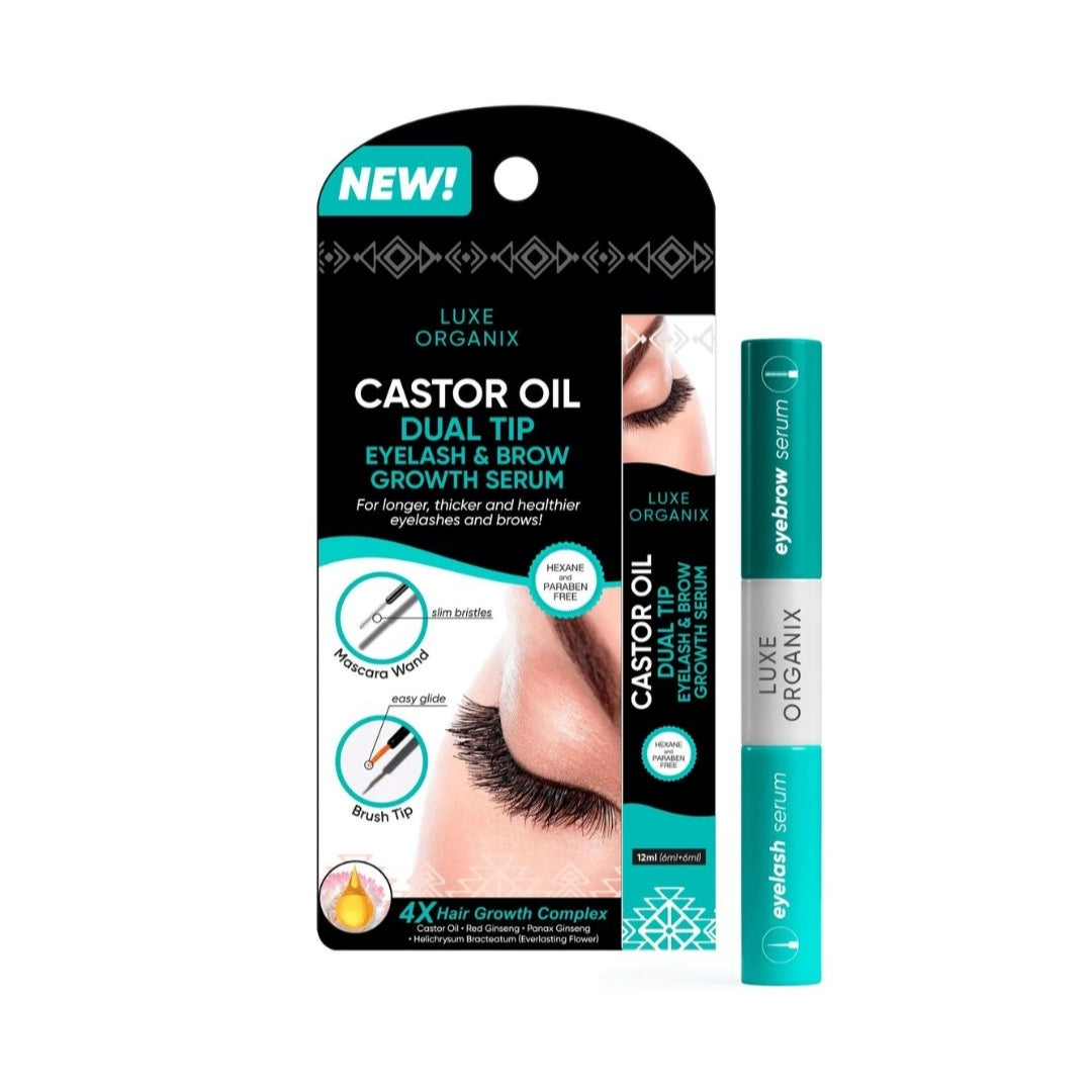 Castor Oil Dual Tip Eyelash & Brow Growth Serum - 12ml