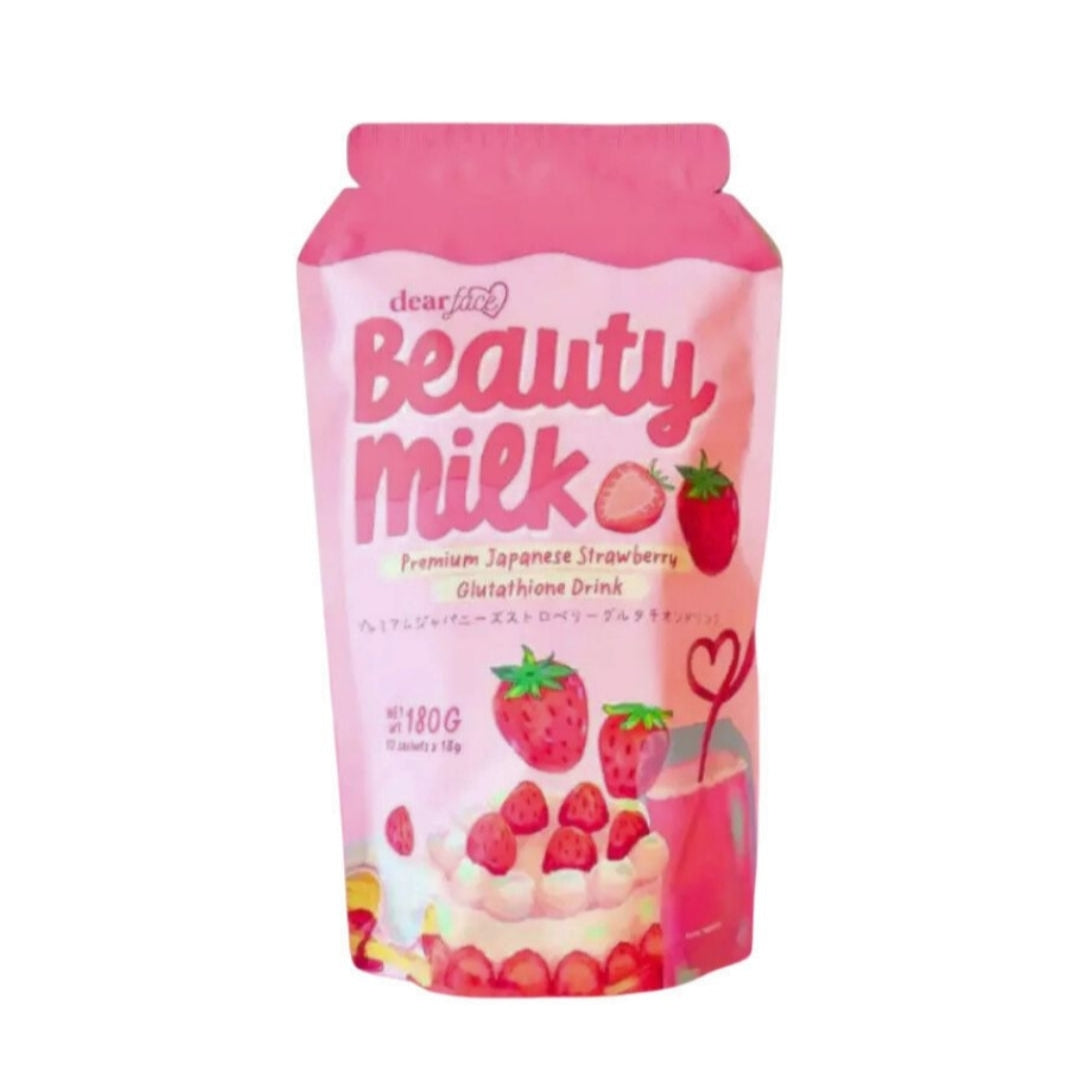 Dear Face Beauty Milk Stawberry Glutathione Drink (10sachets X 18g)