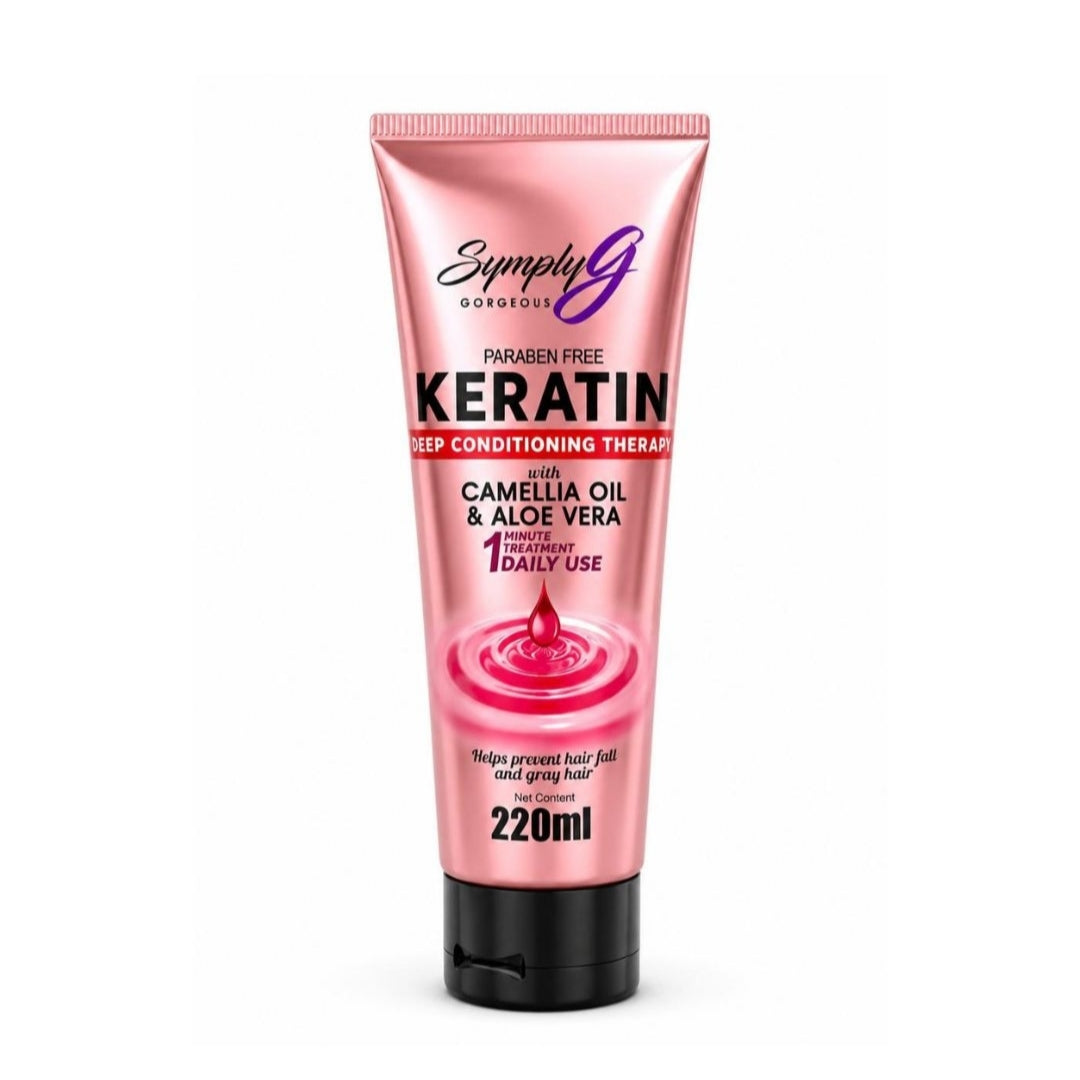Symply Gorgeous Paraben Free Keratin Deep Conditioning Therapy With Camellia Oil & Aloe Vera 220ml