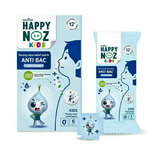Happy Noz Organic Onion Sticker Blue Formula With Tea Tree Oil 6pcs