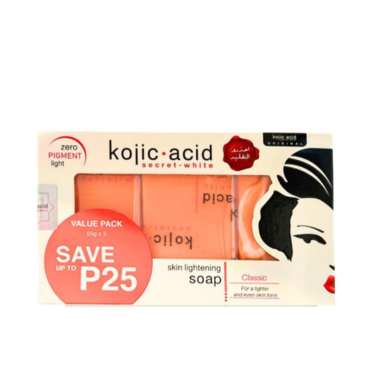 Kojic Acid Secret White Skin Lightening Soap (65g X 3pcs)
