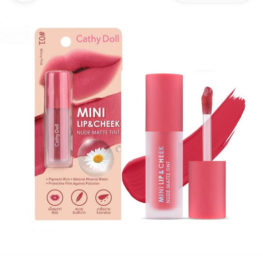 Cathy Doll Mini Lip And Cheek Nude Matte Tint (no.01) 2.1g