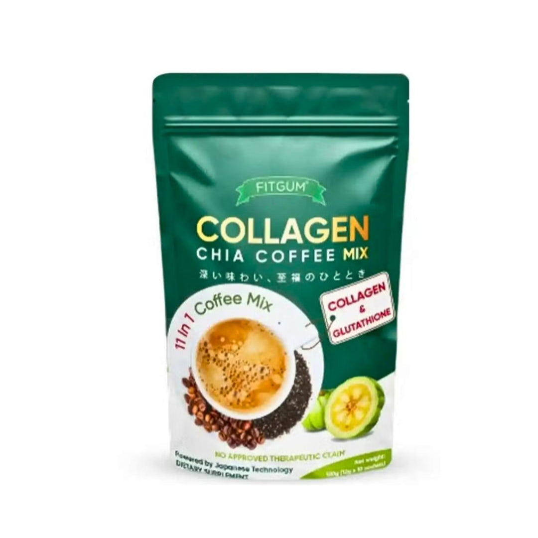 Fitgum Collagen Chia Coffee Mix (12g X 10pct)