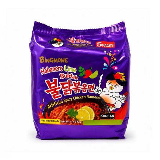 Bingmone Bulduk Habanero Lime Spicy Chicken Ramene (5 X 142g)