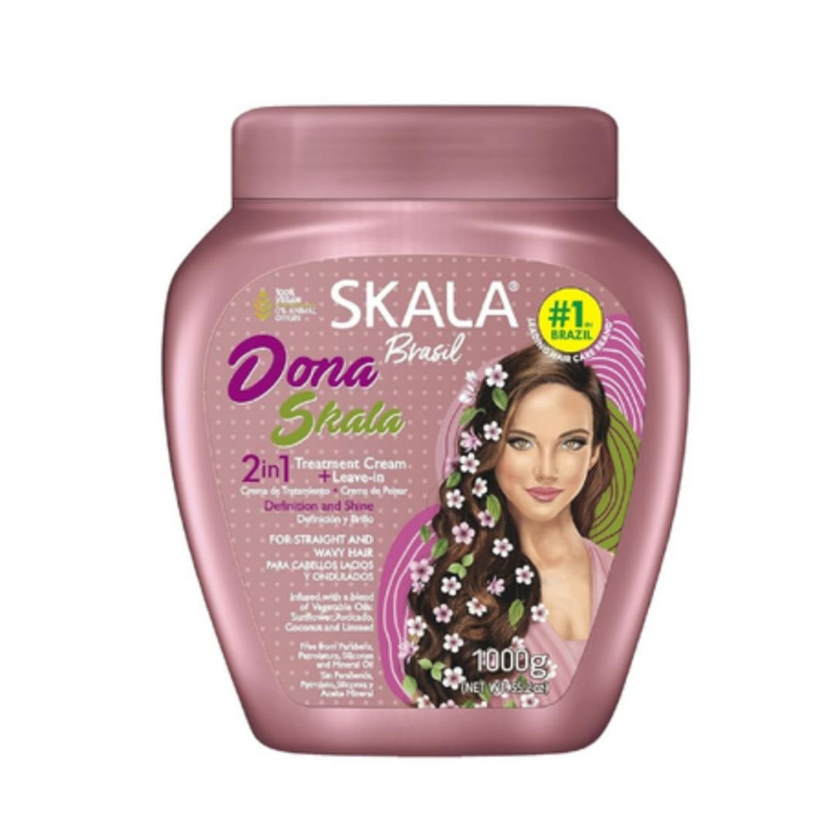 Skala Dona Skala 2-in-1 Tretment Hair Cream + Leave-in For Straight & Wave Hair 1000 G