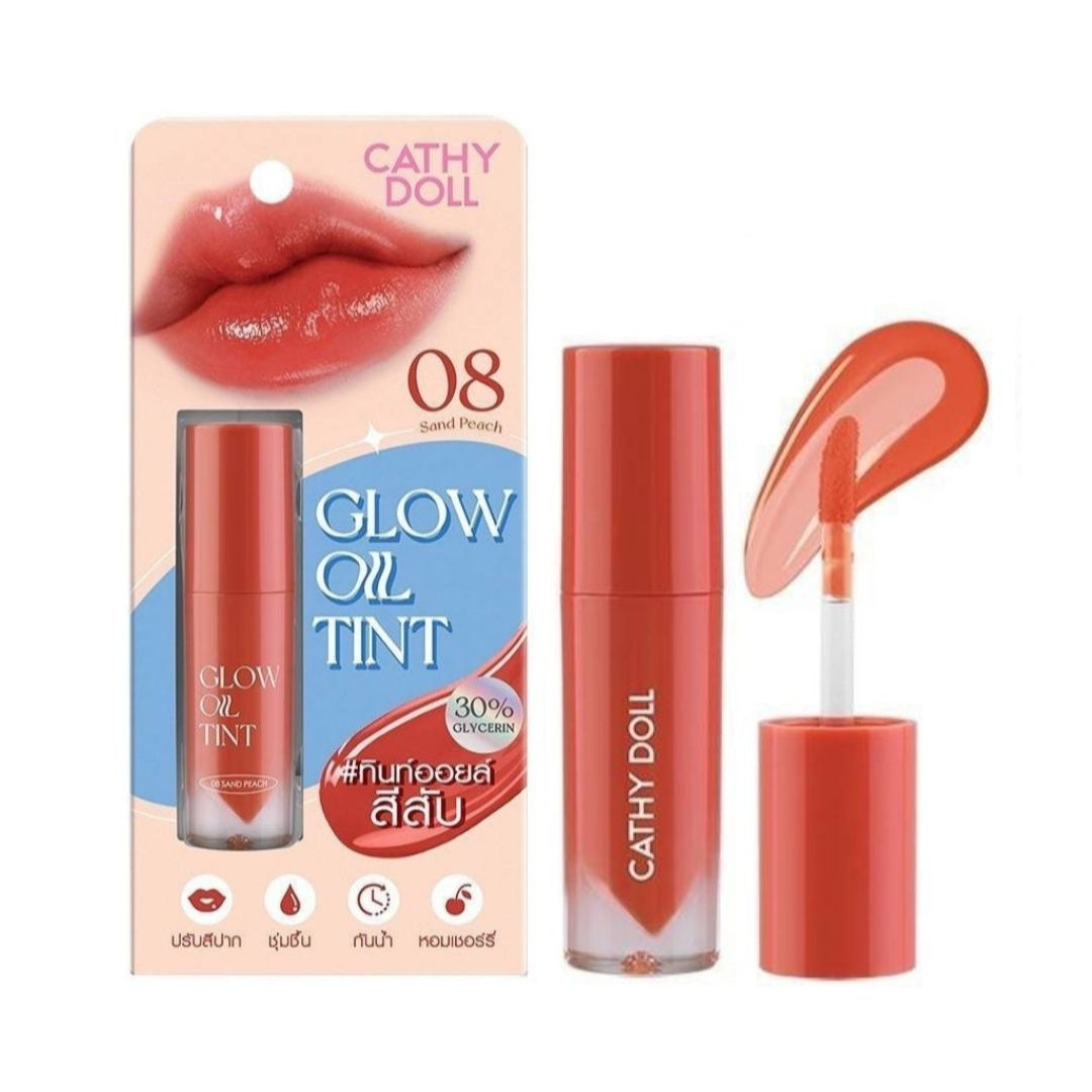 Cathy Doll Lip Tint Glow Oil Tint (no.08) Sand Peach 2.4g